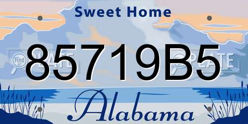 85719B5 Alabama License Plate