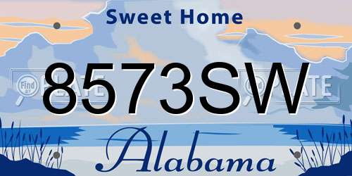 8573SW Alabama License Plate