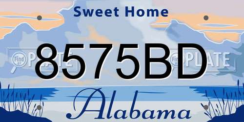 8575BD Alabama License Plate