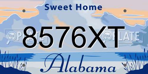 8576XT Alabama License Plate