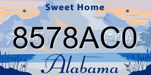 8578AC0 Alabama License Plate
