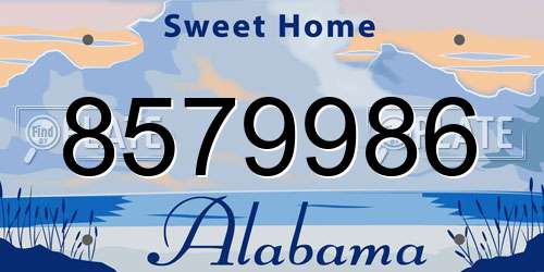 8579986 Alabama License Plate