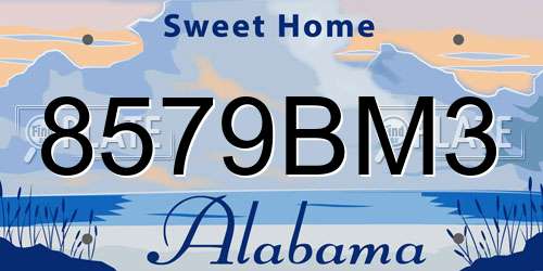8579BM3 Alabama License Plate