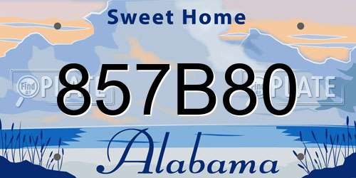 857B80 Alabama License Plate