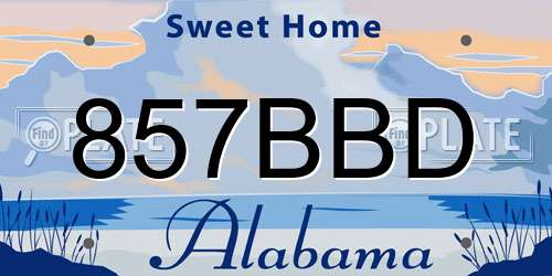 857BBD Alabama License Plate