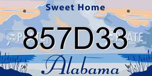 857D33 Alabama License Plate