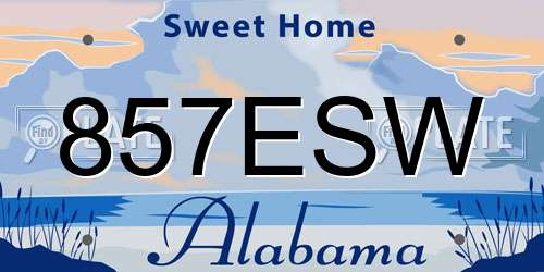 857ESW Alabama License Plate