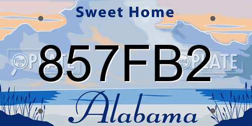 857FB2 Alabama License Plate