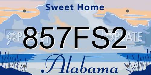 857FS2 Alabama License Plate