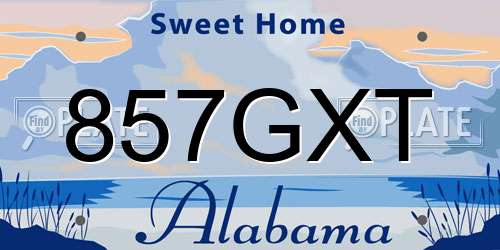 857GXT Alabama License Plate