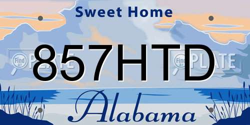 857HTD Alabama License Plate