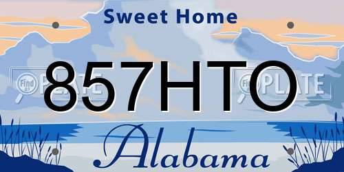 857HTO Alabama License Plate