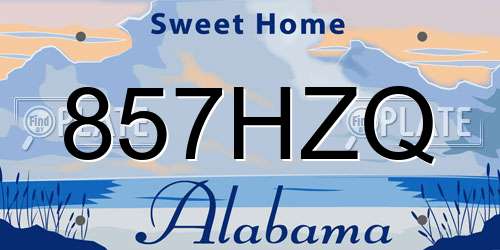 857HZQ Alabama License Plate