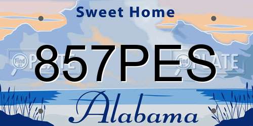 857PES Alabama License Plate