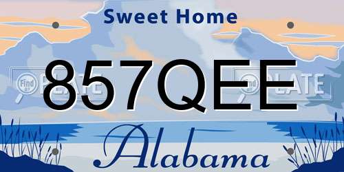 857QEE Alabama License Plate