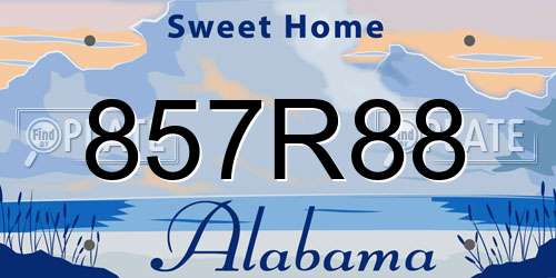 857R88 Alabama License Plate