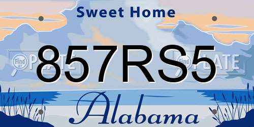857RS5 Alabama License Plate