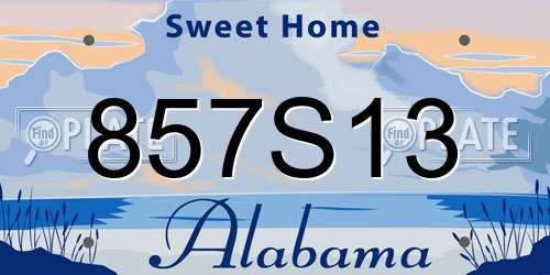 857S13 Alabama License Plate