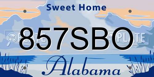 857SBO Alabama License Plate