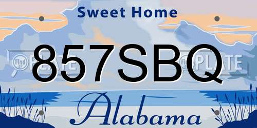 857SBQ Alabama License Plate