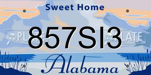 857SI3 Alabama License Plate
