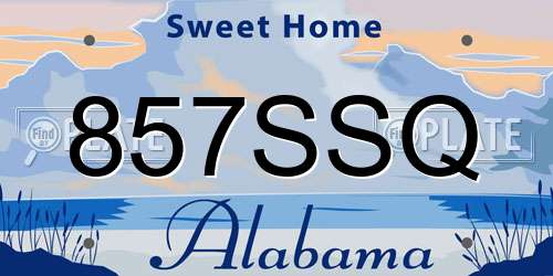 857SSQ Alabama License Plate