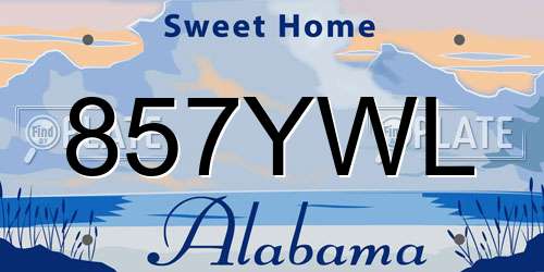 857YWL Alabama License Plate