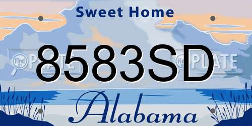 8583SD Alabama License Plate