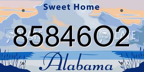 85846O2 Alabama License Plate