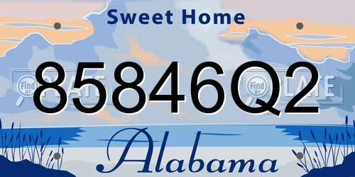 85846Q2 Alabama License Plate