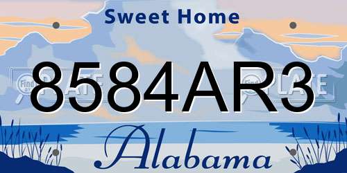 8584AR3 Alabama License Plate