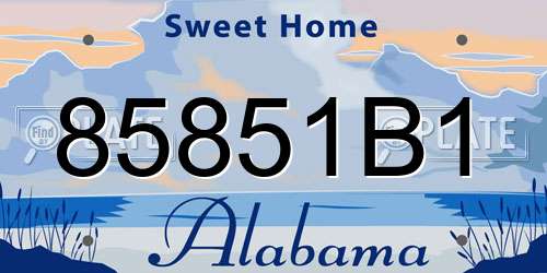 85851B1 Alabama License Plate