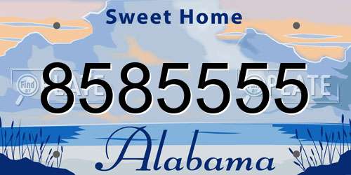8585555 Alabama License Plate