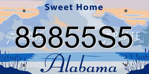 85855S5 Alabama License Plate