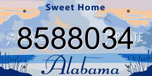 8588034 Alabama License Plate