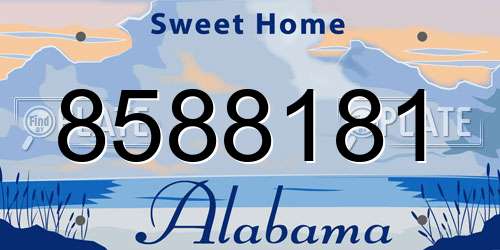 8588181 Alabama License Plate