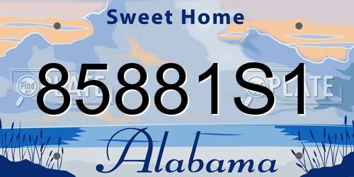 85881S1 Alabama License Plate
