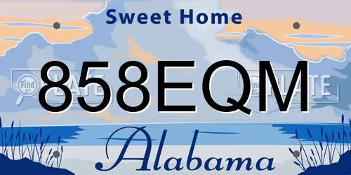 858EQM Alabama License Plate