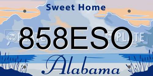 858ESO Alabama License Plate
