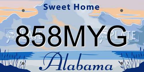 858MYG Alabama License Plate