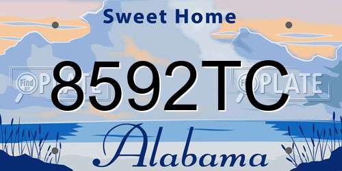 8592TC Alabama License Plate