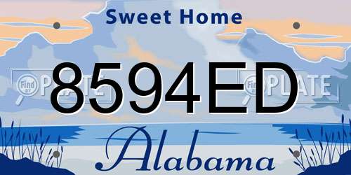 8594ED Alabama License Plate