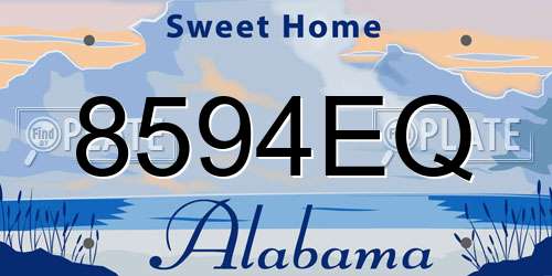 8594EQ Alabama License Plate