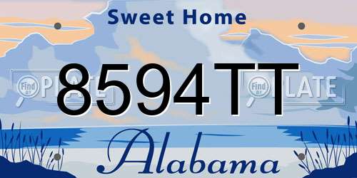 8594TT Alabama License Plate