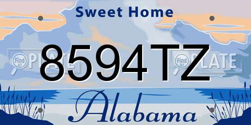 8594TZ Alabama License Plate