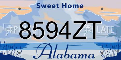 8594ZT Alabama License Plate