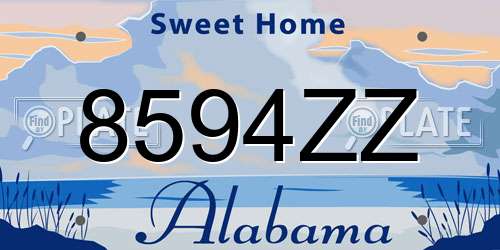 8594ZZ Alabama License Plate