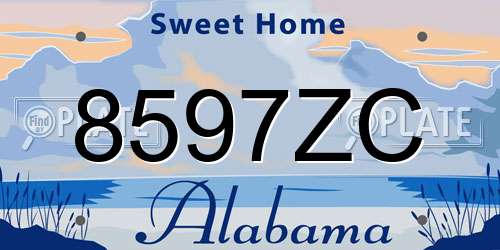 8597ZC Alabama License Plate