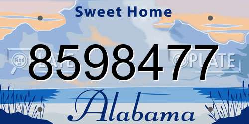 8598477 Alabama License Plate