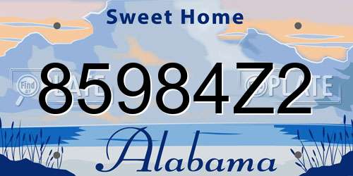 85984Z2 Alabama License Plate